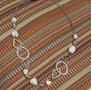 Chic Silver and White Necklace